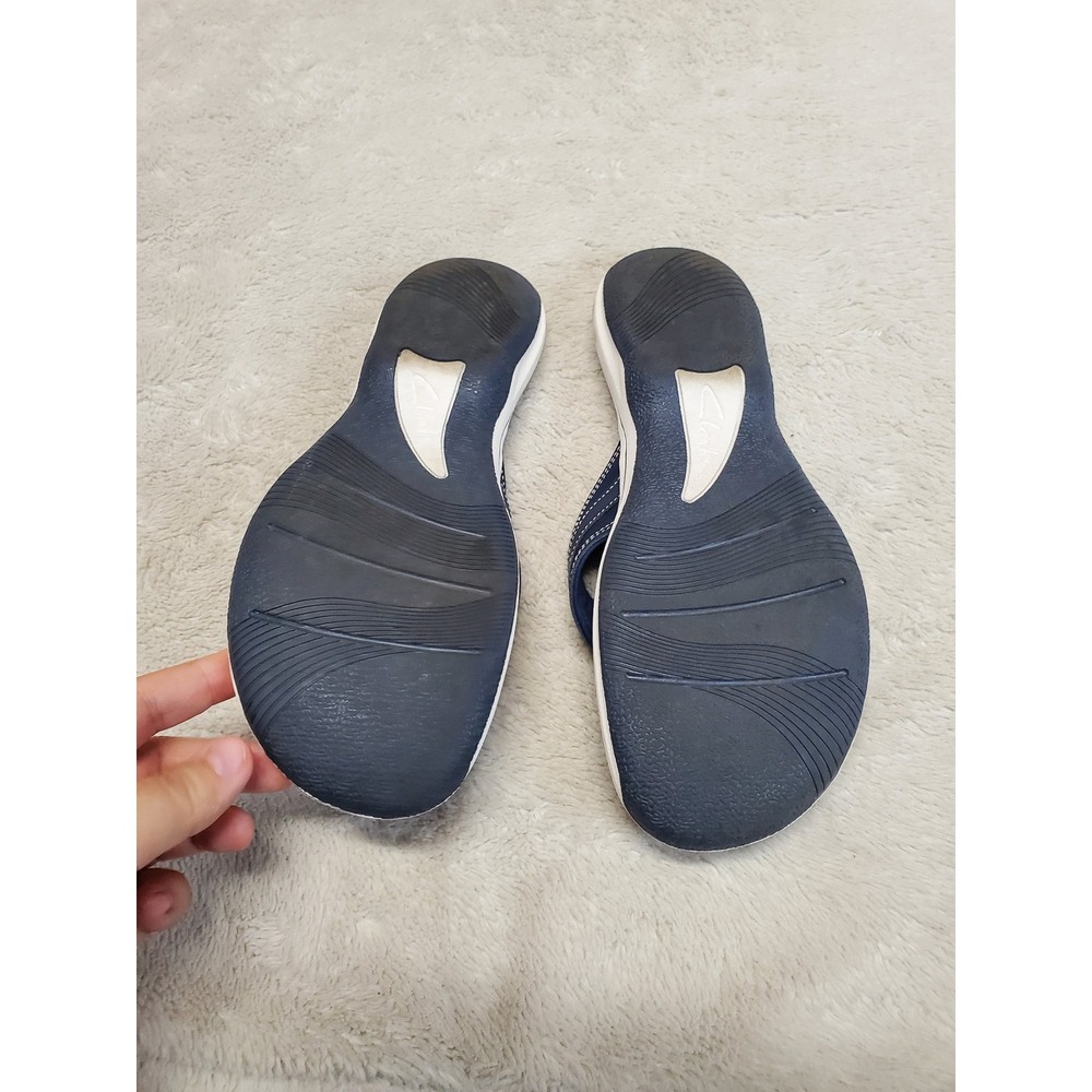 Clarks Cloudsteppers Blue White Casual Beachy Summer Classic Sandal 10 - Picture 4 of 5